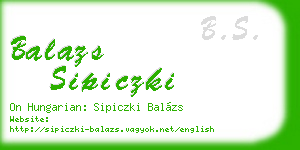 balazs sipiczki business card